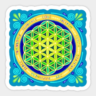 Flower of Life, and Nine Blessings Sticker